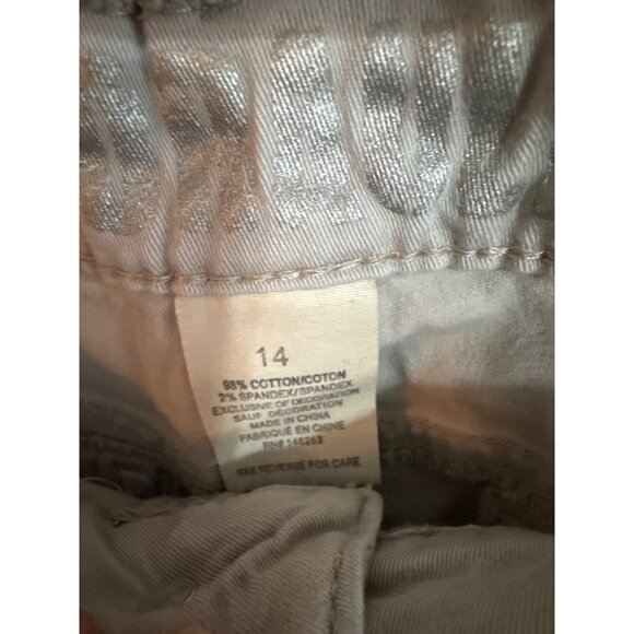 Hydraulic Womens Beige Capri Jeans Size 14 With Rhinestone Embellishments 17”Ins - Picture 4 of 6